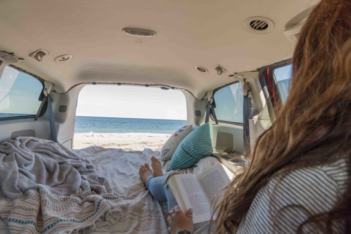 Reading on the beach