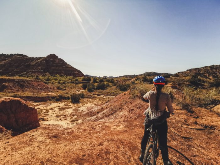 Vélo de montagne au canyon de Palo Duro