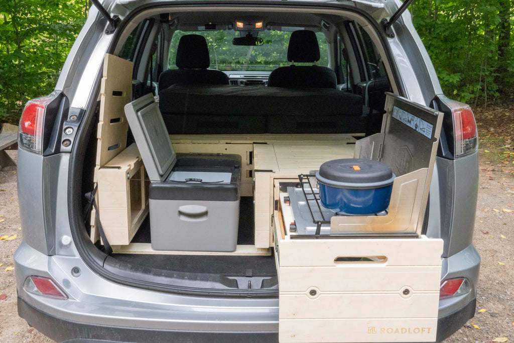 suv camping set up