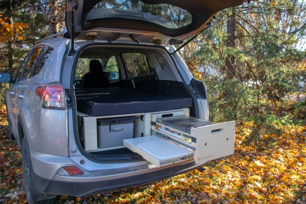SUV Camper Conversion Kit by Roadloft - transform your SUV into a cozy and comfortable living space for your next road trip or camping adventure.