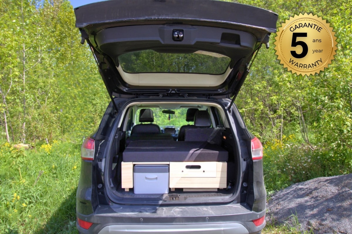 Hatchback car camper conversion by Roadloft
