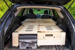 Hatchback camping conversion kit by Roadloft