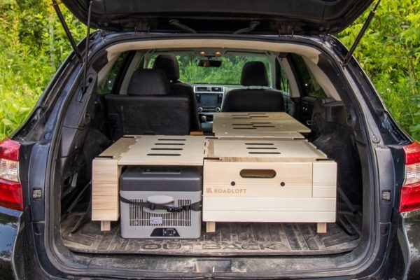 Solo Mode of Hatchback car camper conversion kit by Roadloft