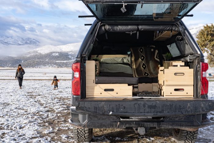 Truck camping in cold weather