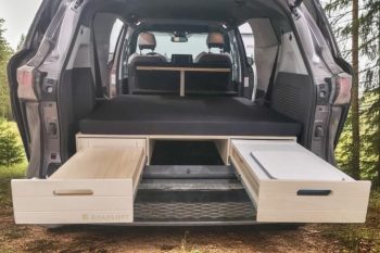 Turn your minivan into a camper with the Roadloft all-in-one conversion kit for toyota sienna